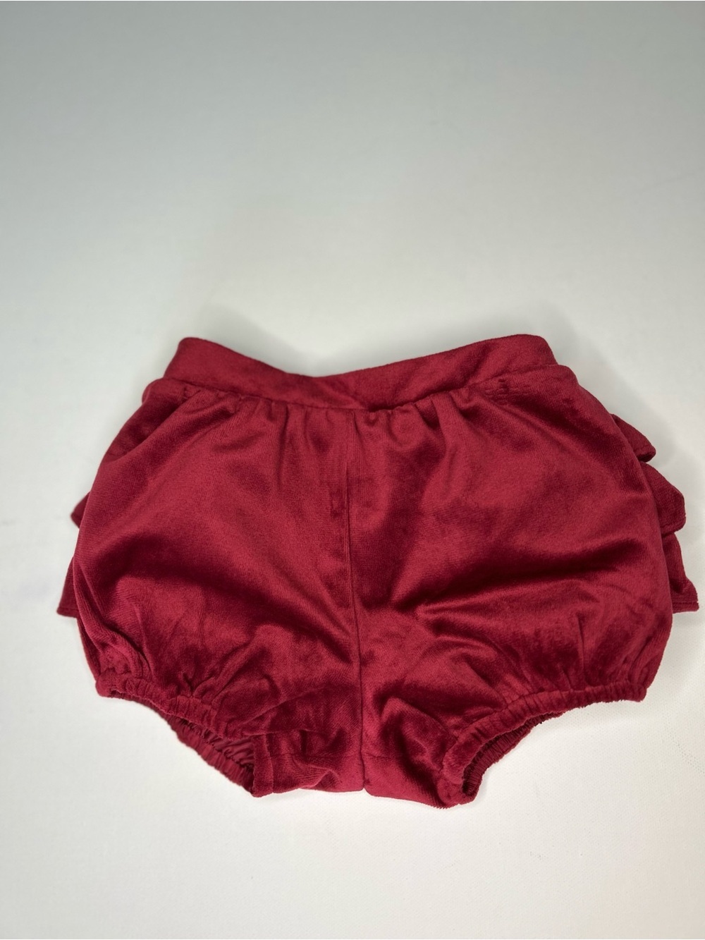 Tommy Bahama Burgundy Velvet Tiered Ruffle Baby Bloomers 3-6M